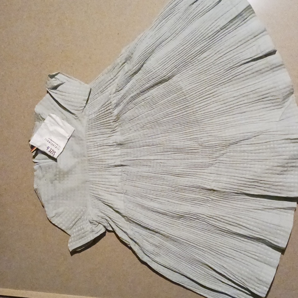 Caroline Bosmans, girls, light blue, short sleeved dress. Size 6.